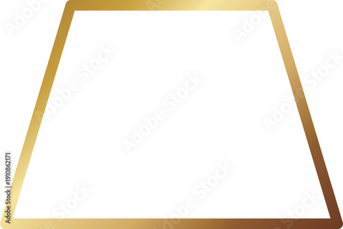 高級感のある台形のメタルフレーム　ゴールド