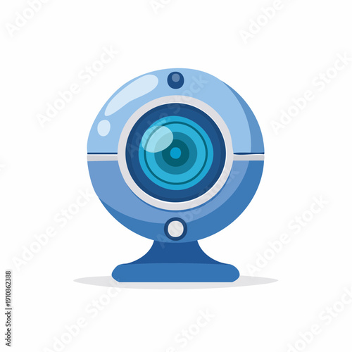 Cartoon webcam illustration, digital device for video conference and online communication