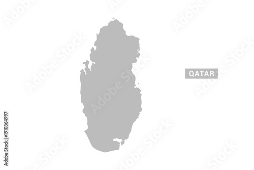 Qatar map - Minimal Flat Vector Illustration in Black and Gray, Isolated on White Background, Ideal for Infographics, Educational Use, Reports, and Presentations.