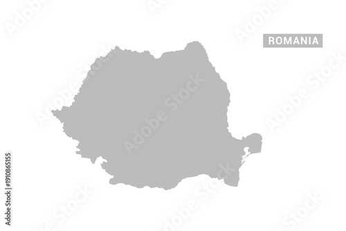 Romania map - Minimal Flat Vector Illustration in Black and Gray, Isolated on White Background, Ideal for Infographics, Educational Use, Reports, and Presentations.