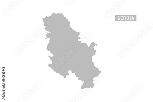 Serbia map - Minimal Flat Vector Illustration in Black and Gray, Isolated on White Background, Ideal for Infographics, Educational Use, Reports, and Presentations.