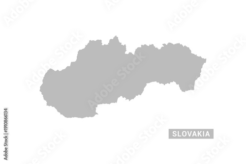 Slovakia map - Minimal Flat Vector Illustration in Black and Gray, Isolated on White Background, Ideal for Infographics, Educational Use, Reports, and Presentations.