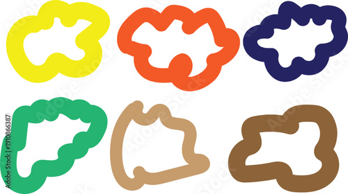 Colorful cookie cutters in various shapes