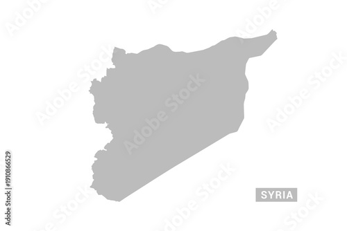 syria map - Minimal Flat Vector Illustration in Black and Gray, Isolated on White Background, Ideal for Infographics, Educational Use, Reports, and Presentations.