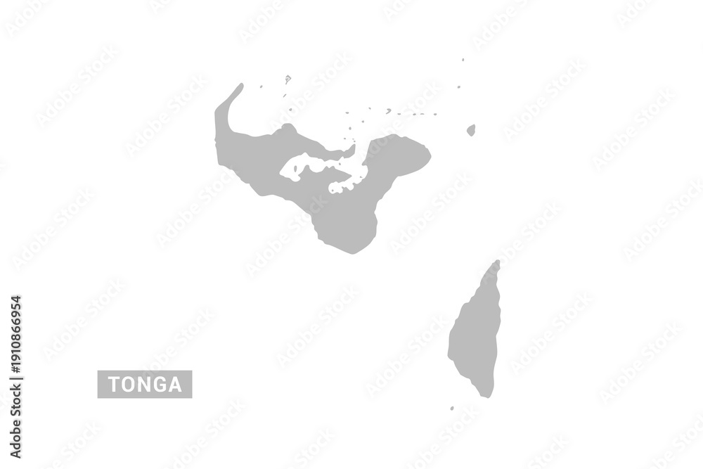Obraz premium Tonga map - Minimal Flat Vector Illustration in Black and Gray, Isolated on White Background, Ideal for Infographics, Educational Use, Reports, and Presentations.