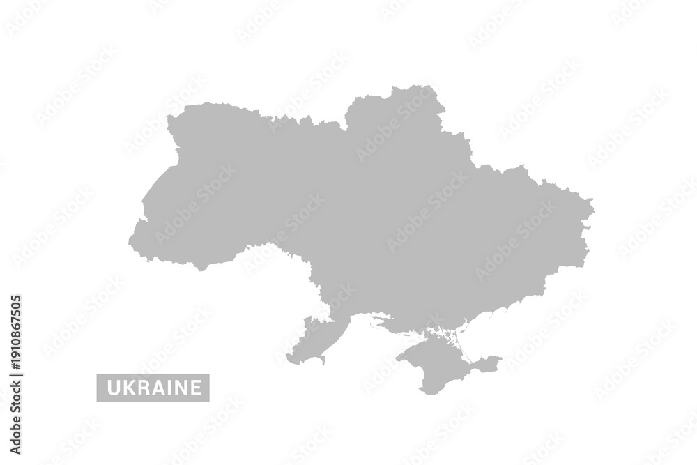 Obraz premium Ukraine map - Minimal Flat Vector Illustration in Black and Gray, Isolated on White Background, Ideal for Infographics, Educational Use, Reports, and Presentations.