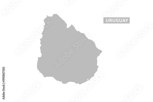 Uruguay map - Minimal Flat Vector Illustration in Black and Gray, Isolated on White Background, Ideal for Infographics, Educational Use, Reports, and Presentations.