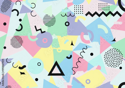 Modern Memphis Seamless Pattern