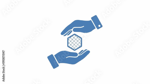 Hands Holding a Hexagonal Shape Together.