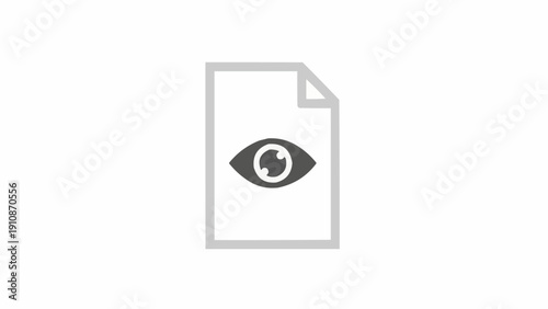 Iconic Eye Symbol on Document Page.
