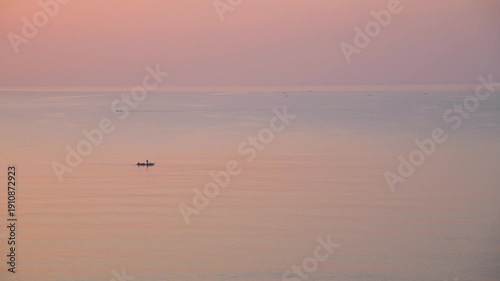 Wallpaper Mural Fishing Boats at Dawn on Calm Ocean Torontodigital.ca