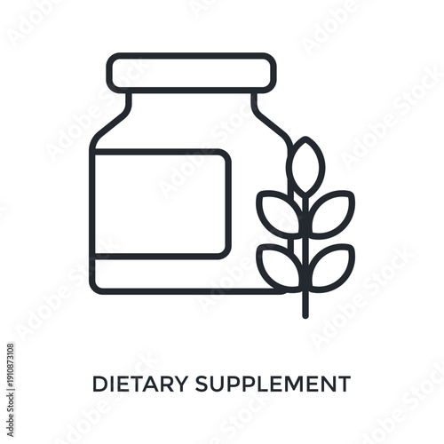 Dietary Supplement Icon Outline Style. Vector Illustration For Graphic Design