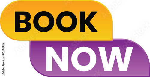 A colorful graphic with the words 'BOOK NOW' in bold letters 