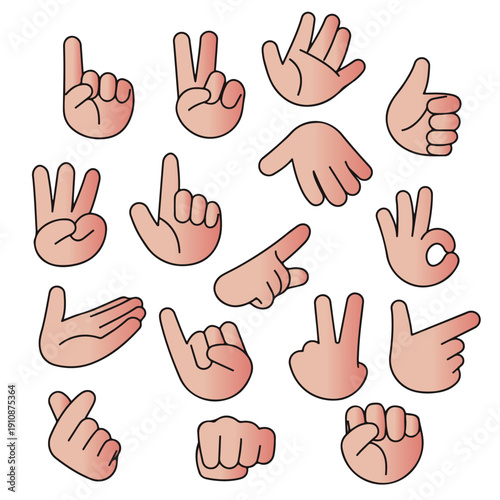 Cartoon hand palm gesture