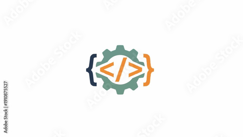 Code Development Gear Icon Symbol.