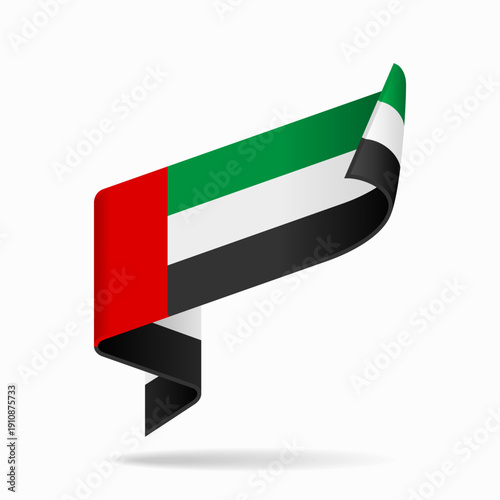 United Arab Emirates flag ribbon icon for patriotic, cultural, or national-themed designs. Vector illustration.