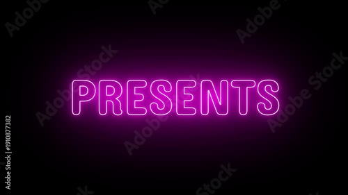 Bright Neon Pink Presents Text Flickering on a Dark Background