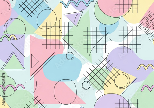 Modern Memphis Seamless Pattern