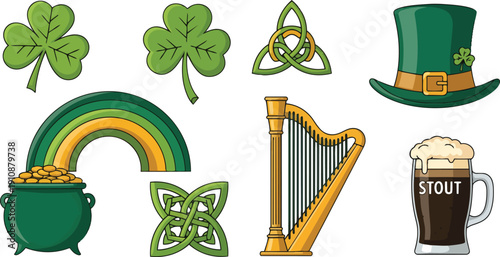 St Patricks Day Symbols and Icons.