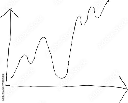 Hand drawing diagram with big down and up.