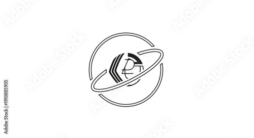Saturn Planet Ring System Icon.