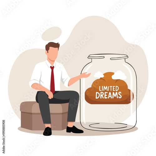 Man with Limited Dreams in a Jar
