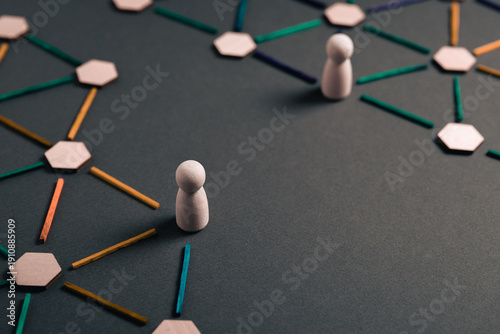 Obraz na plátně Disconnected networks and isolated individuals, lack of communication concept