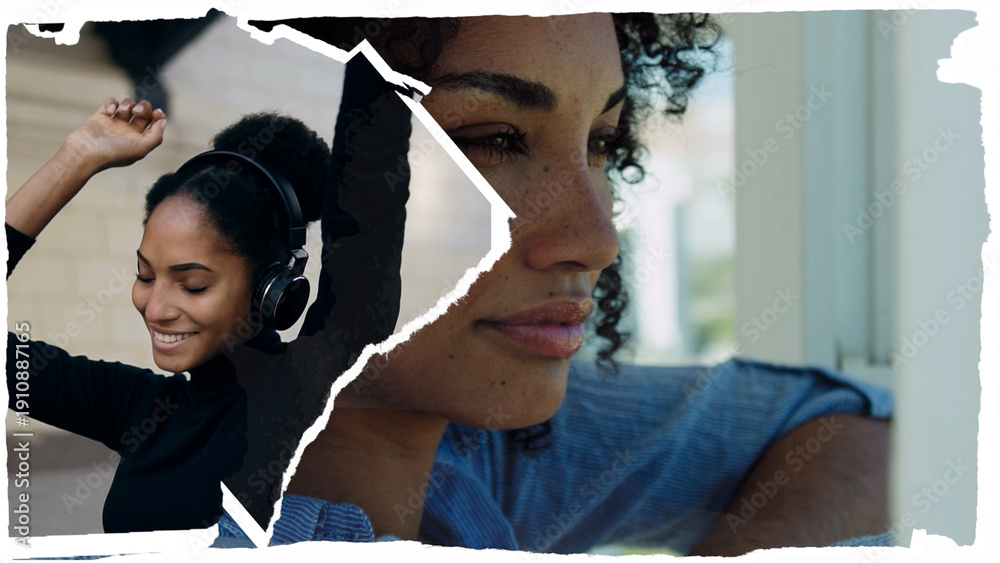 Torn Paper Split Screen 05 Stock Template | Adobe Stock