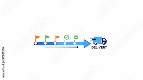 Delivery truck with package shipment.
