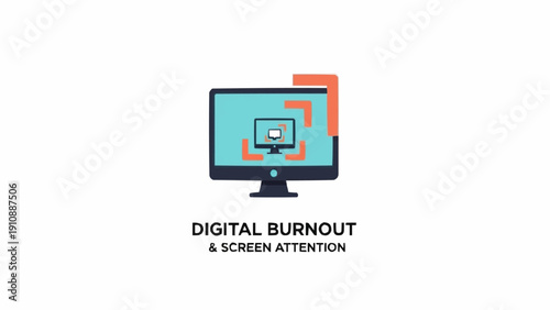 Digital Burnout Screen Attention Concept.
