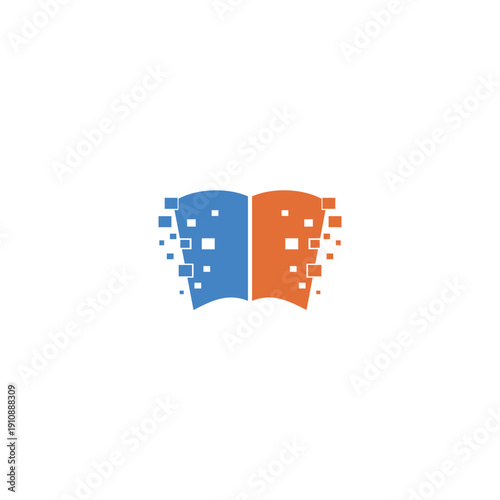 Digital book education logo design