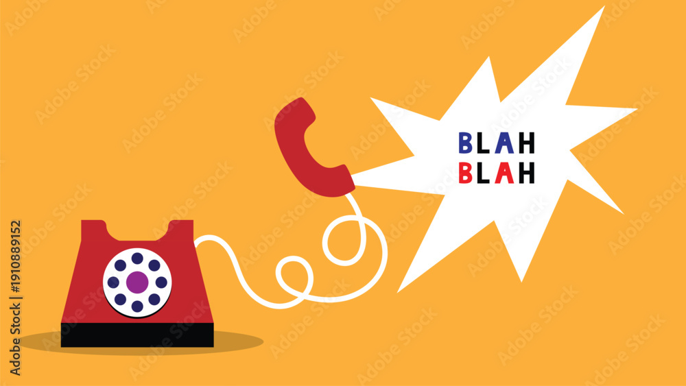 Fototapeta premium Calling and Talking on a Retro Rotary Phone. Vintage communication electronic devices, history of technology vector art
