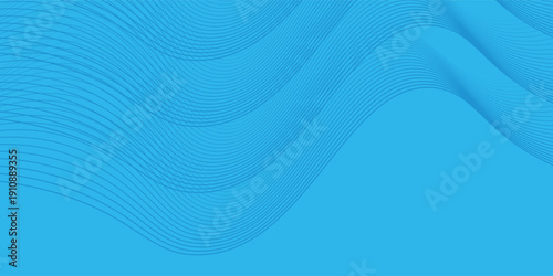 Abstract background with lines and waves. Web banner size. Element for design. Vector background for brochure, booklet, flyer, poster. Blue gradient