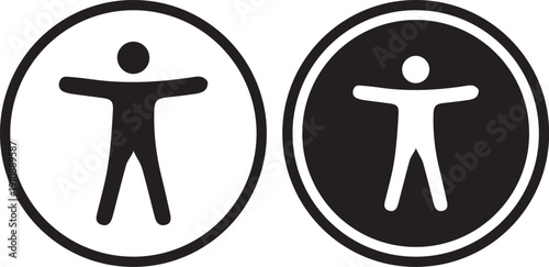 Set of accessibility icons representing universal access and inclusion simple vector graphics for web and print design