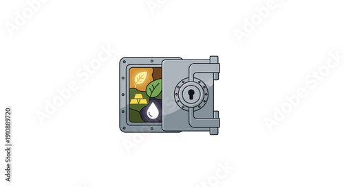 Secure metal safe with combination lock.