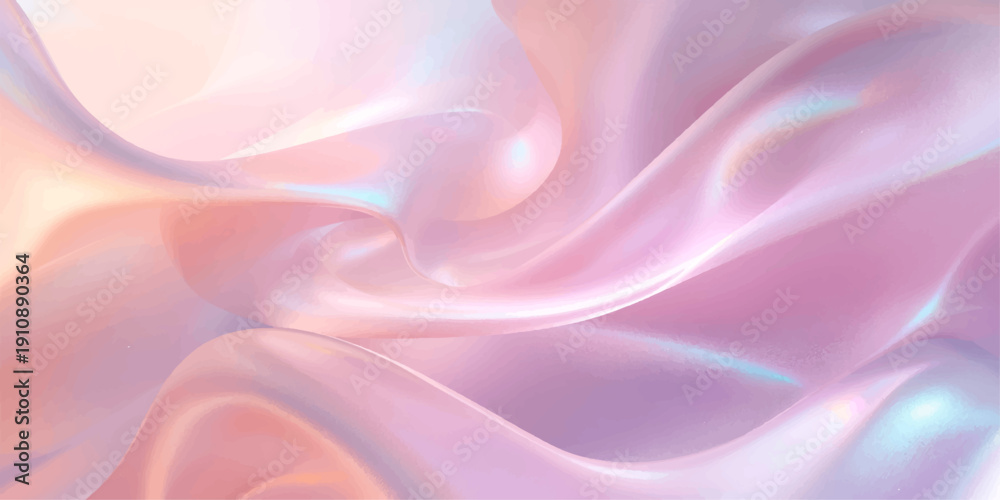 Obraz premium A smooth abstract pink silk background with flowing satin waves and soft curves creates a light textile pattern design ideal for a decorative fabric wallpaper or elegant backdrop
