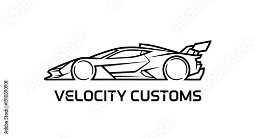 Vector Illustration of Racing Car Logo.