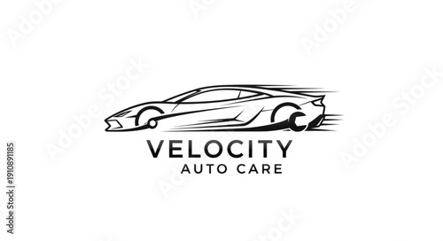 Velocity Auto Care Car Logo Design.