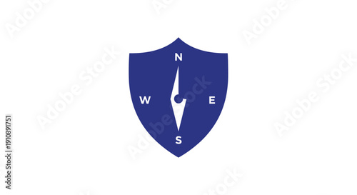 Shield with compass directions logo. Free Download Shield with compass directions logo. - GFXLoad