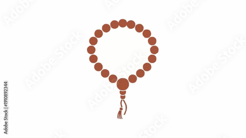 Brown Prayer Beads with Tassel Pendant.