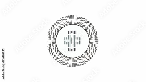 Black and White Medical Cross Symbol.