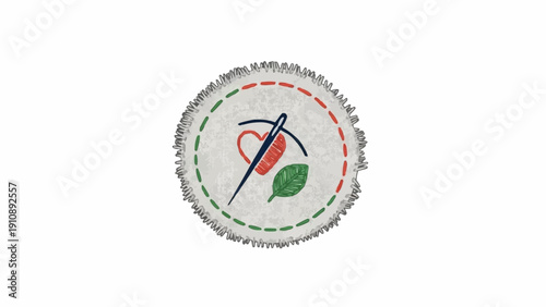 Circular Logo with Carrot and Pencil.