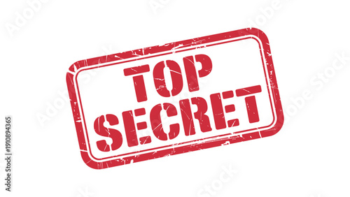 top secret red stamp label confidential warning badge isolated on white background vector illustration