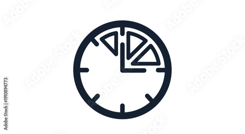Simple Black Clock Face Showing Time.