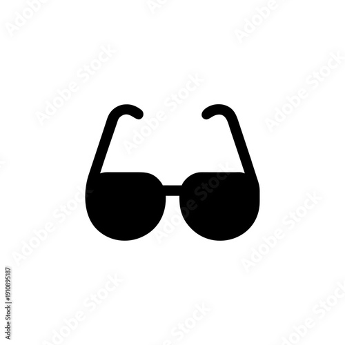 Modern black plastic sunglasses with dark protective lenses are shown as a fashion accessory object isolated on a white background for summer style and eye vision protection
