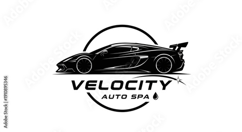 Velocity Auto Spa Car Logo Design.