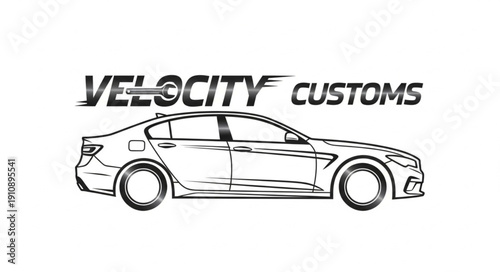 Velocity Customs Car Illustration.