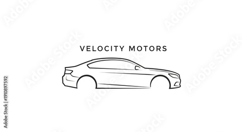 Velocity Motors Car Illustration Logo.
