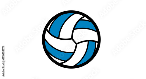 A blue and white swimming pool ball 3d sphere design and sport icon set for volleyball or soccer competition game play equipment illustration