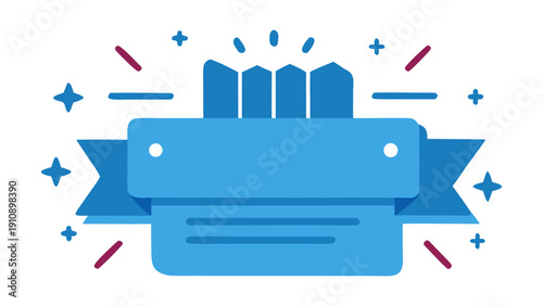 Digital marketing concept with badge and ribbon illustration on transparent background